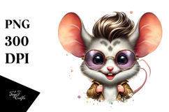Funny Baby Mouse with Cool Hair PNG Product Image 1