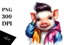 Cute Baby Pig Posing Like a Model PNG Product Image 1