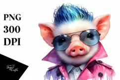 Cute Baby Pig Posing Like a Model PNG Product Image 1