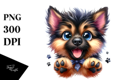 Cute German Shepherd, Watercolor PNG Product Image 1