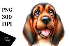 Cute Bloodhound, Watercolor PNG Product Image 1