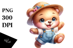 Smiling Baby Bear with Summer Clothes PNG Product Image 1