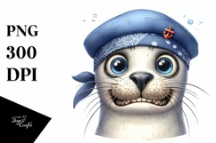 Seal with Hat Bandana and Goofy Smile | Sublimation Clipart Product Image 3