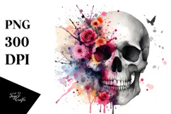 Skull Made of Splashes, Digital PNG Product Image 1