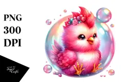 Colorful Rooster in Soap Bubble PNG Product Image 1