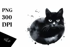 Simple Black Cat Clipart, Transparent PNG Product Image 3