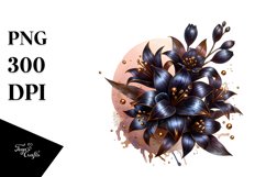 Shiny Golden Lobelia Watercolor | Sublimation | Clipart Product Image 1