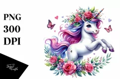 Vibrant Cute Unicorn Clipart, High-Resolution PNG Product Image 3
