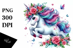 Vibrant Cute Unicorn Clipart, High-Resolution PNG Product Image 3