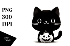 Funny Black Cat PNG Product Image 1
