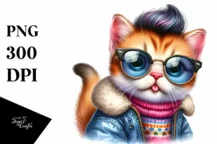 Cute Baby Cat Posed for Winter PNG Product Image 1