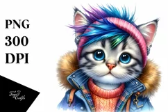 Cute Baby Cat Posed for Winter PNG Product Image 3