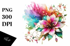 Watercolor Luxury Flower Splash Clipart Product Image 3