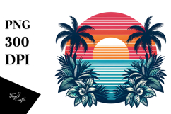 Retro Tropical Sunset PNG Product Image 1