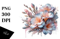 Abstract Pastel Glossy Freesia | Sublimation | PNG Clipart Product Image 1