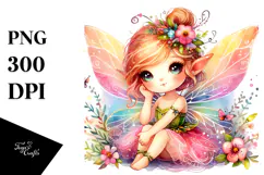 Colorful Watercolor Fairy PNG Product Image 1