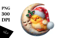 Baby Chicken Whimsical Cute Christmas Clipart Product Image 1