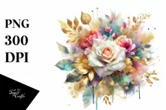 Watercolor Abstract Colorfull Bouquet Clipart Product Image 1