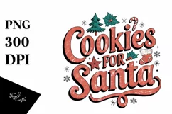 Retro Cookies for Santa Christmas Png Product Image 5