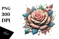 Pastel Wooden Rose Stained | Sublimation | Clipart Product Image 1