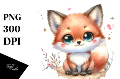 Cute Energetic Baby Fox, High-Res PNG Product Image 1
