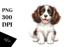 Watercolor Cute English Springer Spaniel, Transparent PNG Product Image 1