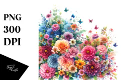 Colorful Flower Painting PNG Product Image 1