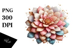 Glossy Dahlia with Golden Insertions | Sublimation | Clipart Product Image 1