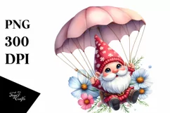Cute Gnome Air Parachute | Clipart Product Image 1