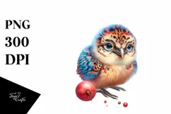 Vibrant Watercolor Baby Chachalaca Clipart Product Image 1