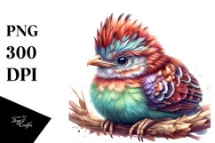 Vibrant Watercolor Baby Chachalaca Clipart Product Image 1