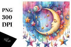 Vibrant Half Moon with Sunflowers, PNG Product Image 1