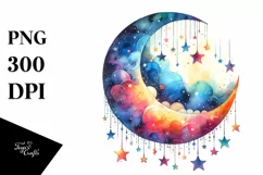 Vibrant Half Moon with Sunflowers, PNG Product Image 3