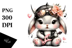 Cute Rocking Baby Bunny PNG Product Image 1