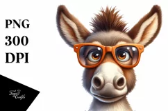 Funny Donkey Portrait with Sunglasses | Clipart Product Image 3