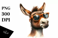 Funny Donkey Portrait with Sunglasses | Clipart Product Image 3