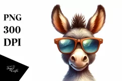 Funny Donkey Portrait Sunglasses Clipart Product Image 1