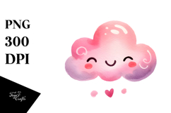 Pinkish Whimsical Cloud, PNG Product Image 1