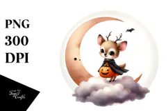 Cute Baby Deer Halloween PNG Product Image 1