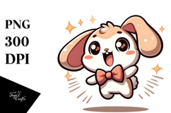 Cute Bunny with Sparkling Eyes, Transparent PNG Product Image 1