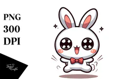 Silly Bunny with Bow Tie, Transparent PNG Product Image 1