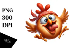 Joyful Chicken with Bandana, High-Res PNG Product Image 1