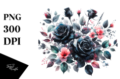 Vibrant Black Roses | Clipart Product Image 1