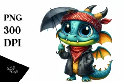 Colorful Dragon with Bandana, PNG Product Image 1