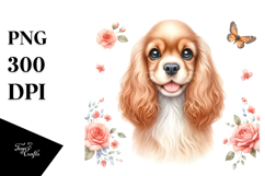 Cute Cocker Spaniel with Big Eyes PNG Product Image 1