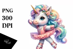 Baby Unicorn in Quickstep Dancer's Outfit, Magical PNG Product Image 3