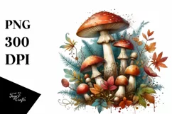 Magical Watercolor Mushroom PNG Product Image 1