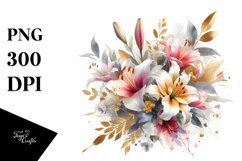 Vibrant Abstract Lily Splash | Clipart Product Image 1