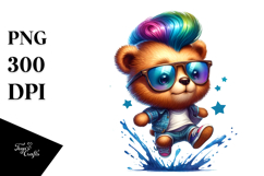 Jumping Baby Bear PNG Product Image 1