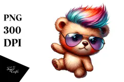 Happy Baby Bear Jump, PNG Product Image 1